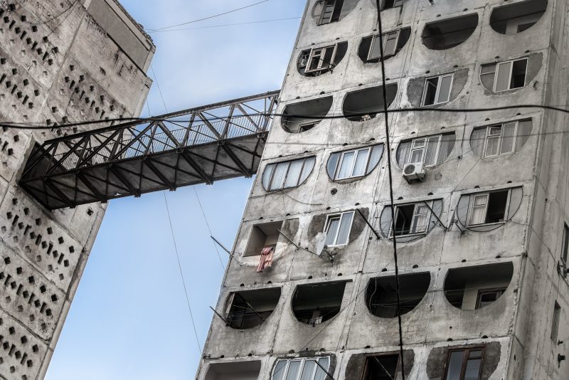 Tbilisi Nutsubidze plato 's iconic sky bridge Sky Bridge - La Dent de L'Oeil - Contemporary photography by Hélène Veilleux - #sakartvelo #georgia #sovietarchitecture #monument #caucasus