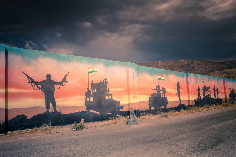 Peshmerga mural along the road near Amediyah // Iraqi kurdistan