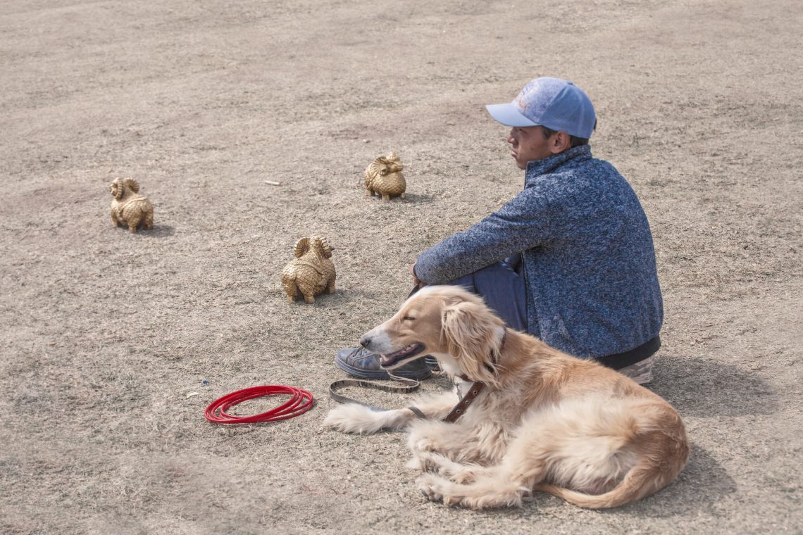 Boy and his Taigan (Тайган)  dog // Kyrgyzstan