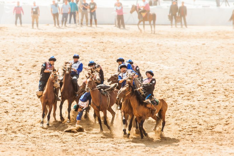 Kök-börü // // Kyrgyzstan - La Dent de L'Oeil - Contemporary photography by hélène Veilleux #nomadgames #horse #goatpolo #silkroad #tiltshift