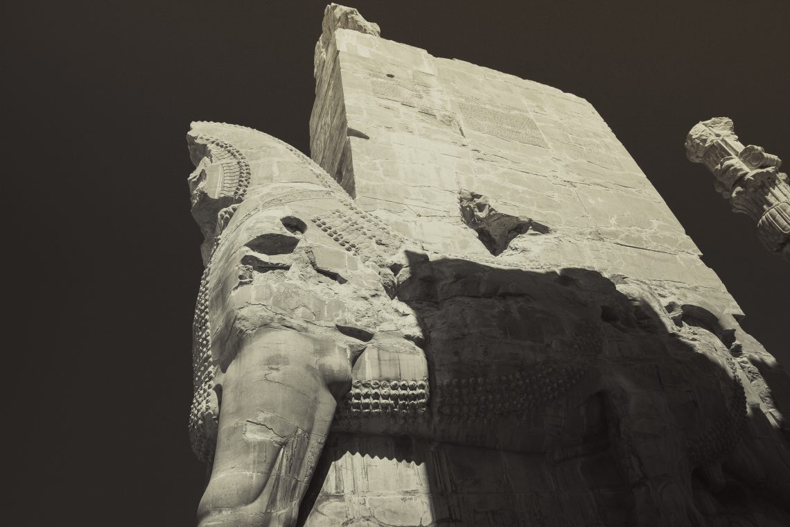 Shedu , the winged bulls of persian empire // Persepolis // Iran