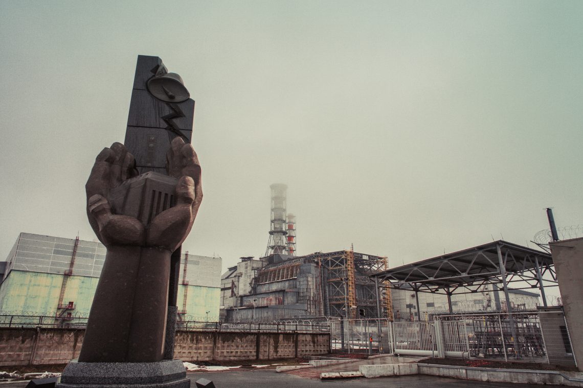 Chernobyl reactor 4  ‘s old sarcophagus // Ukraine